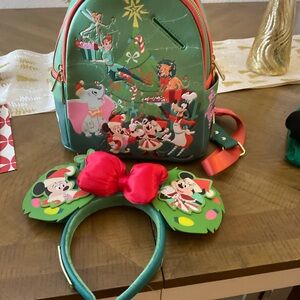 Disney Christmas Loungefly with matching Ears